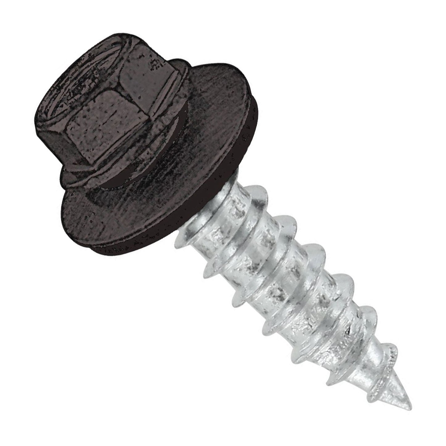 #14 x 1 inch #14 Type 17 Woodbinder Metal Roofing Screw Charcoal Gray Pkg 250 image 1 of 2