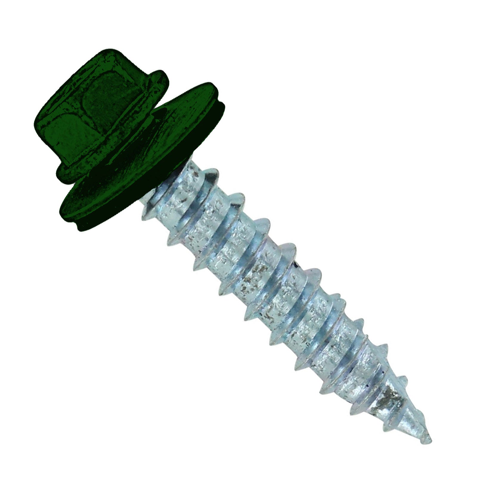 #14 x 114 inch #14 Type 17 Woodbinder Metal Roofing Screw Forest Green Pkg 250