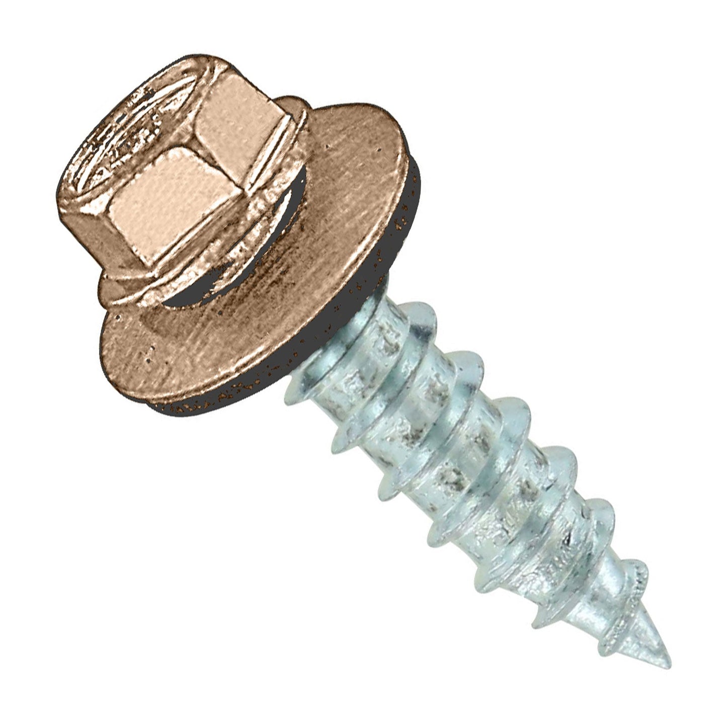 #14 x 1 inch #14 Type 17 Woodbinder Metal Roofing Screw Tan Pkg 250 image 1 of 2