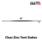 5/8" x  18" Tent Stake - Hot Forged Tent Pin - Clear Zinc Plated