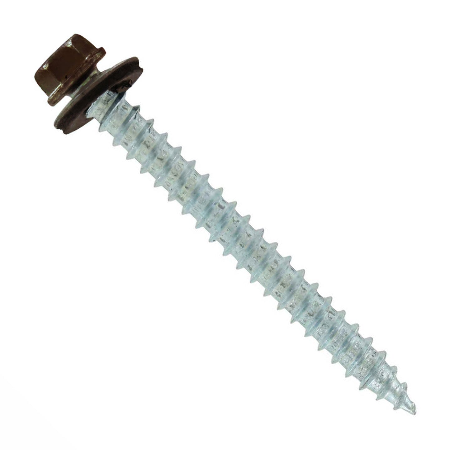 #14 x 2-1/2" #14 Type 17 Woodbinder Metal Roofing Screw - Koko Brown