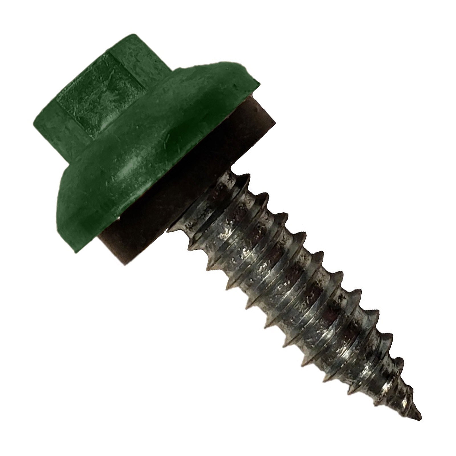 #14 x 1 inch ZXL Tapping Steelbinder Metal Roofing Screw Forest Green Pkg 250