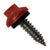 #14 x 1 inch ZXL Tapping Steelbinder Metal Roofing Screw Rustic Red Pkg 250