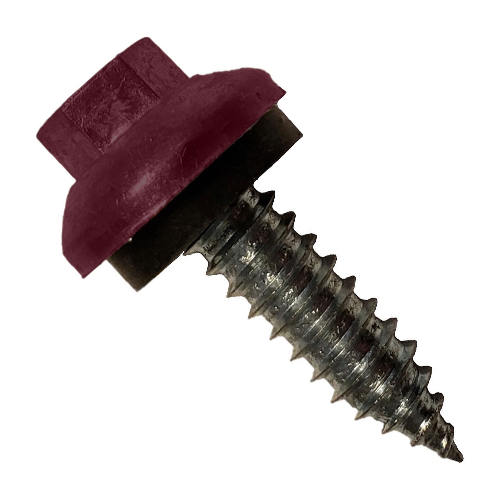 #14 x 1 inch ZXL Tapping Steelbinder Metal Roofing Screw Burgundy Pkg 250