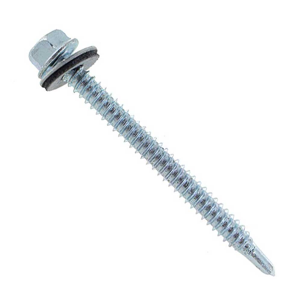 ST Fastening 1/4 x 2-1/2" Self-Drilling HWH Steelbinder Metal Roofing Screw with Washer, Hex Washer Head - Electro-Galvanized, Qty. 250