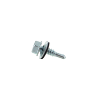1/4-14 x 3/4" HWH Steelbinder Self-Drilling Metal Roofing Screw w/Washer - Electro-Galvanized, Pkg 250