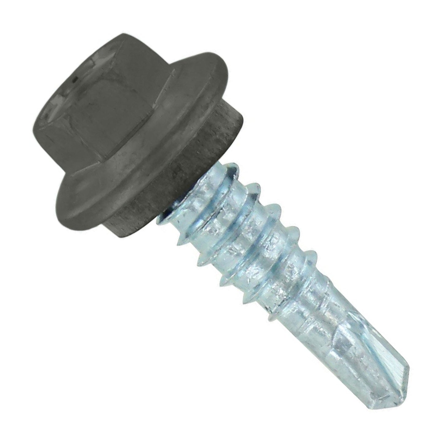 ST Fastening #14 X 7/8" Self-Drilling Maxx Steelbinder Metal Roofing Screw, Hex-Washer Head - Burnished Slate, Qty. 250