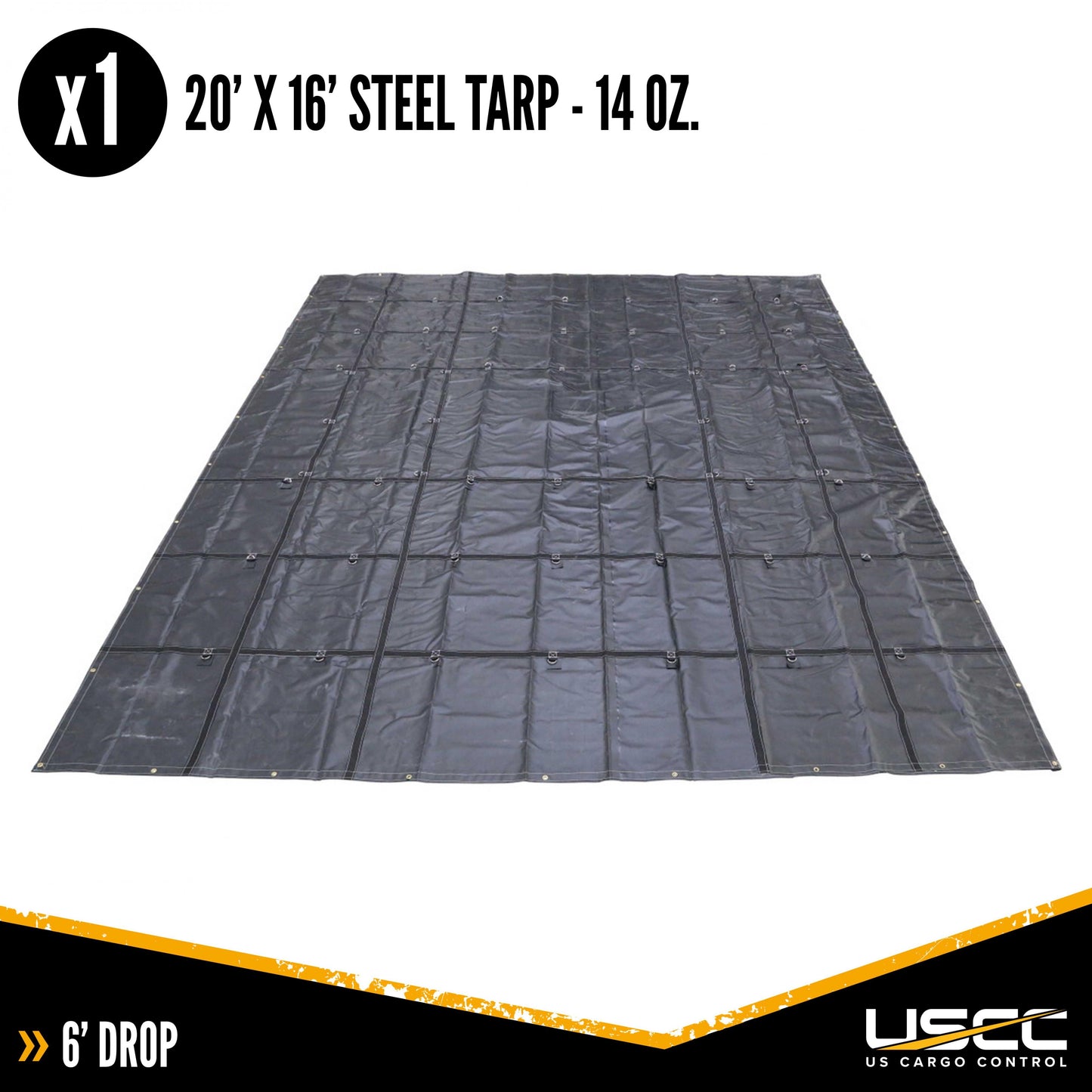 14 oz 3 Pc Lumber Tarp Ends 20 foot x 20 foot (6 foot Drop) Mid 20 foot x 16 foot Black image 3 of 10