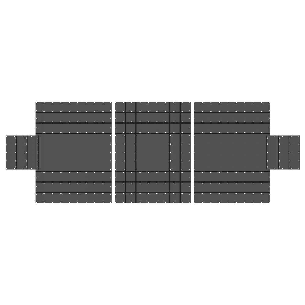 14 Oz. 3 Pc. Lumber Tarp - Ends: 24' X 18' (8' Drop); Mid: 24' X 18' - Black