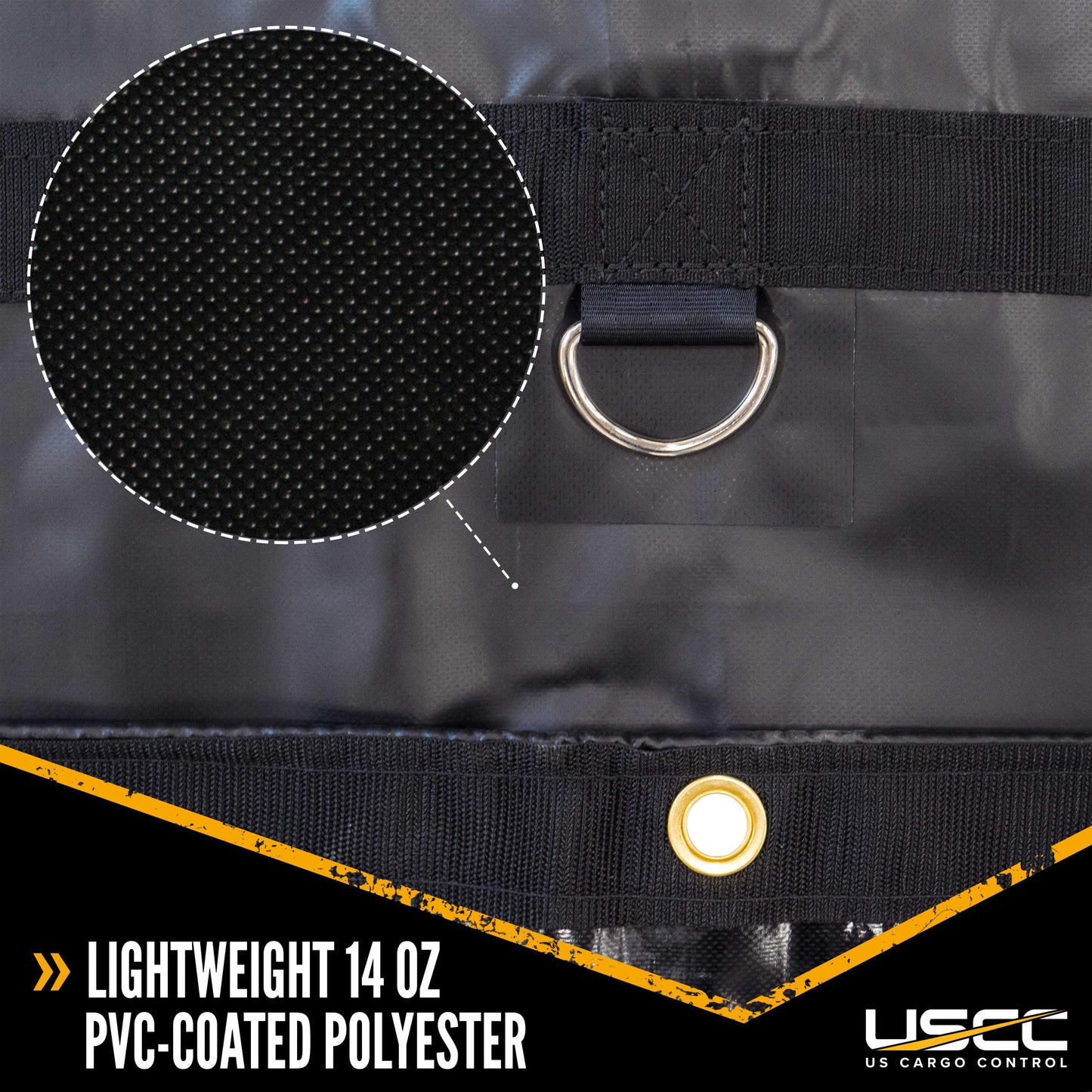 14 Oz 3 Pc Lumber Tarp Ends 24 foot X 18 foot (8 foot Drop) Mid 24 foot X 18 foot Black image 4 of 10