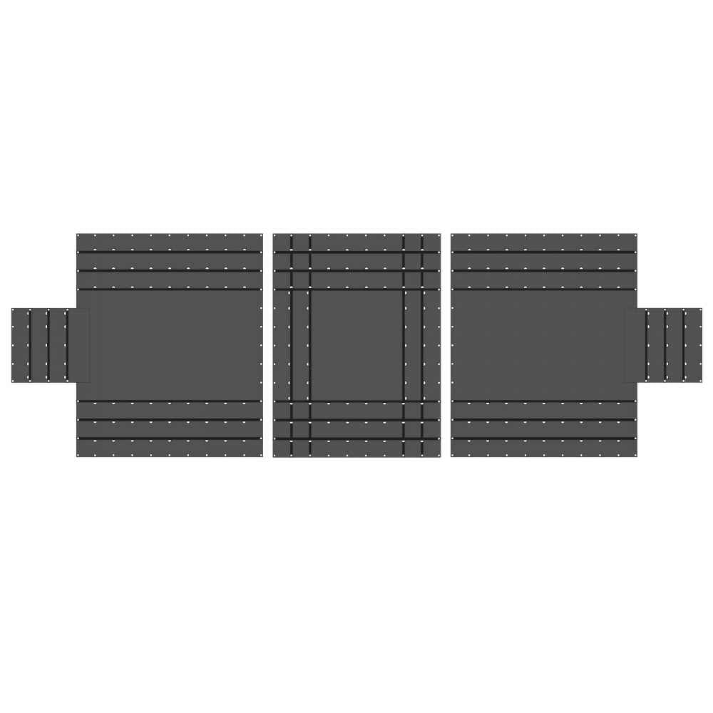 14 oz. 3 Pc. Lumber Tarp - Ends: 24' x 20' (8' Drop); Mid: 24' x 18' - Black