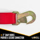 2"x 8' Cam Buckle Strap w Flat Snap Hooks - Motorcycle Tie Down Straps