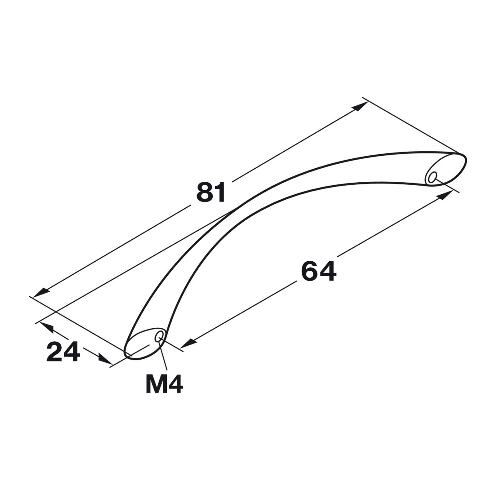 Hafele Pulsar Cabinet Handle - Illustration