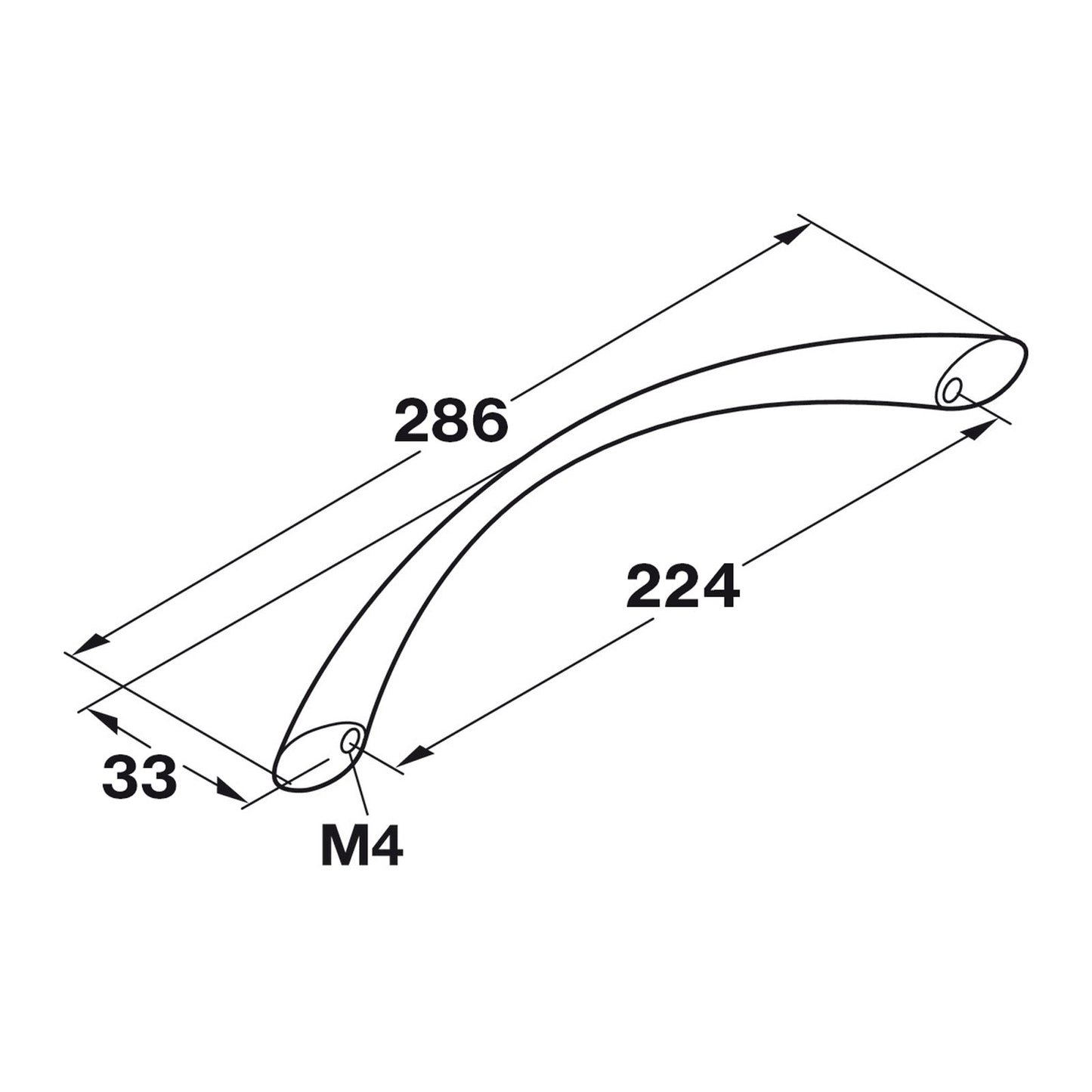 Hafele Pulsar Cabinet Handle - Illustration