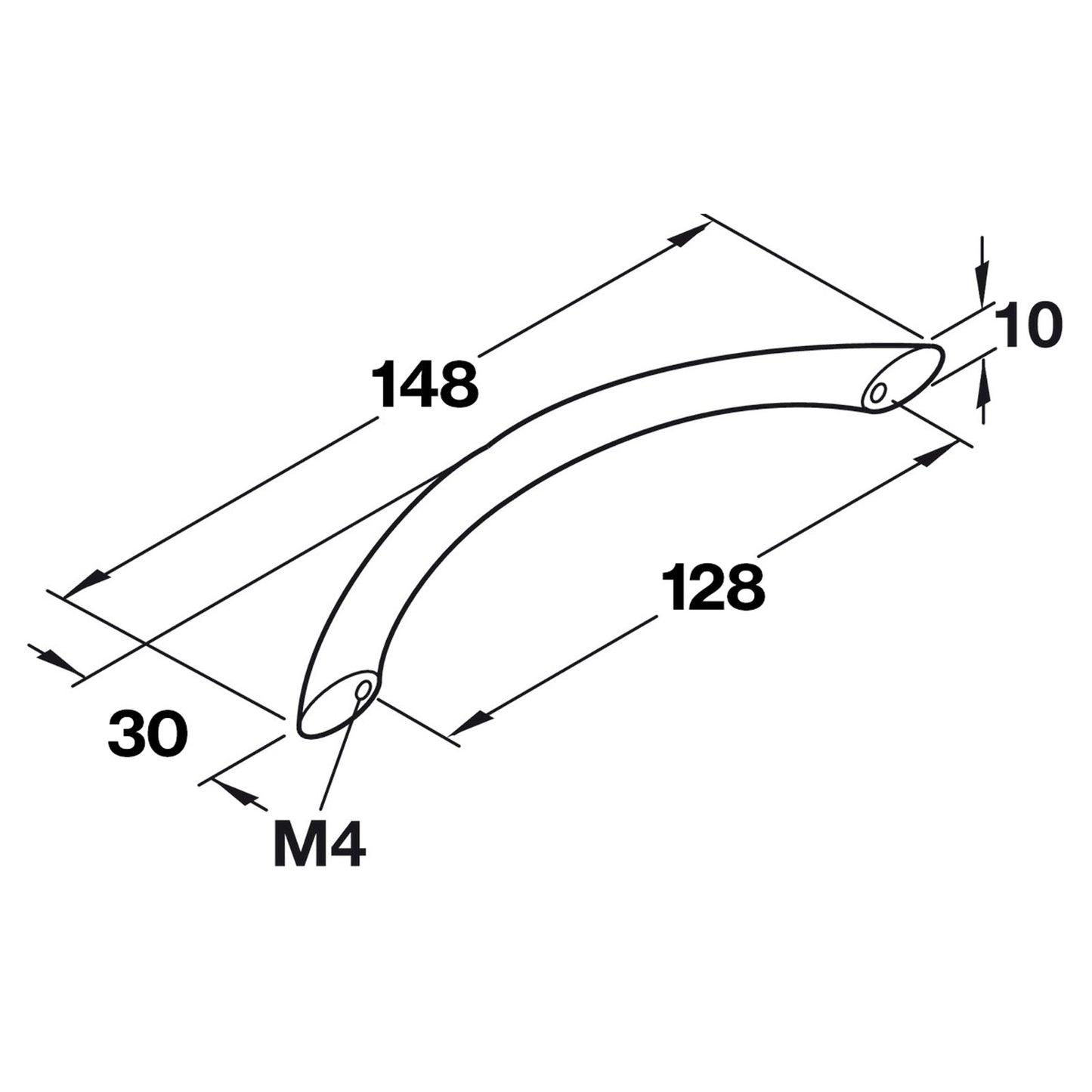 Hafele Crescent Cabinet Handle - Illustration