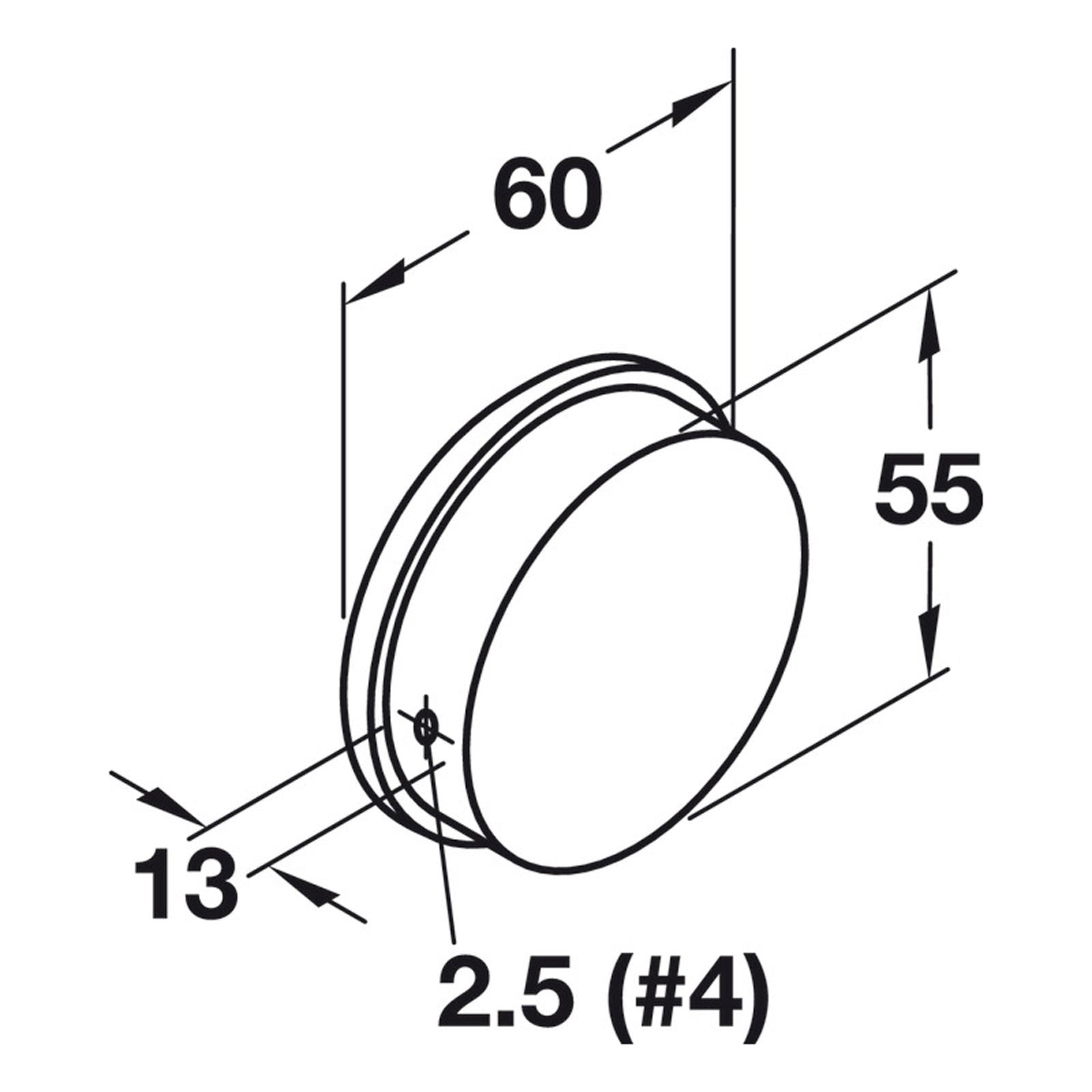 Hafele HEWI Polyamide Round Inset Handle - Illustration