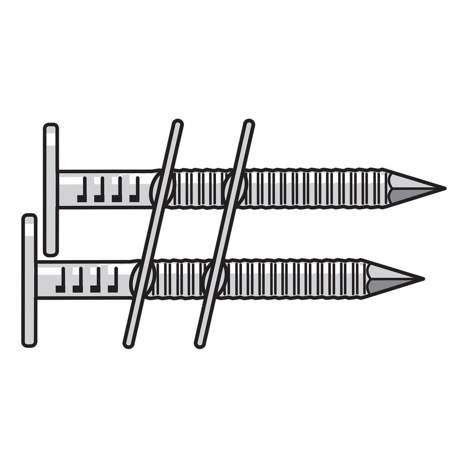 15 Degree Wire Coil Full Round Head Ring-Shank Roofing Nail Illustration