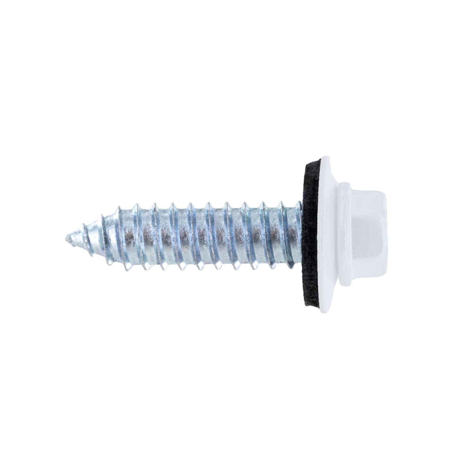 #17 x 1" Tapping Steelbinder Metal Roofing Screw - Bright White - Pkg 250