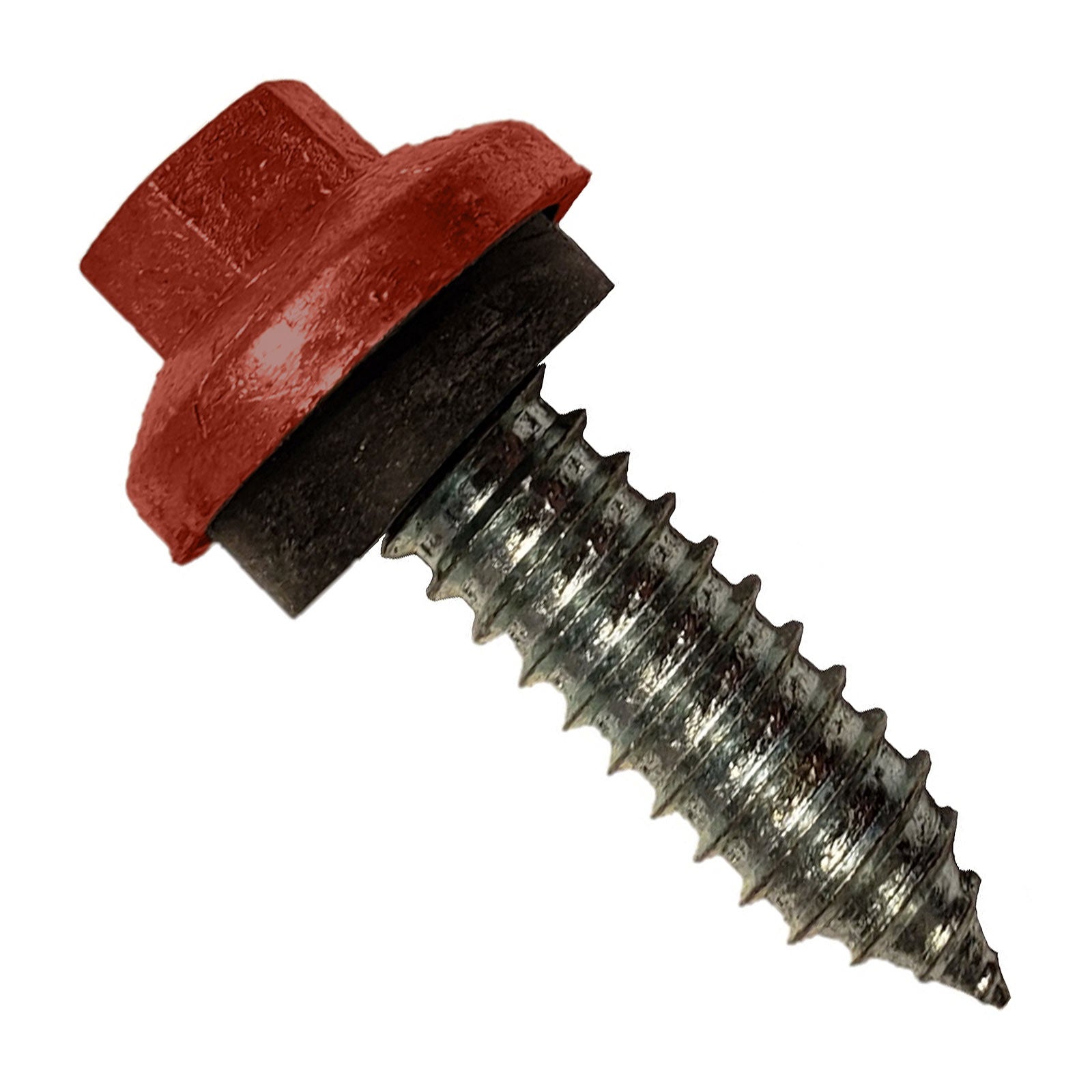 #17 x 1 inch ZXL Tapping Steelbinder Metal Roofing Stitch Screw Rustic Red Pkg 250