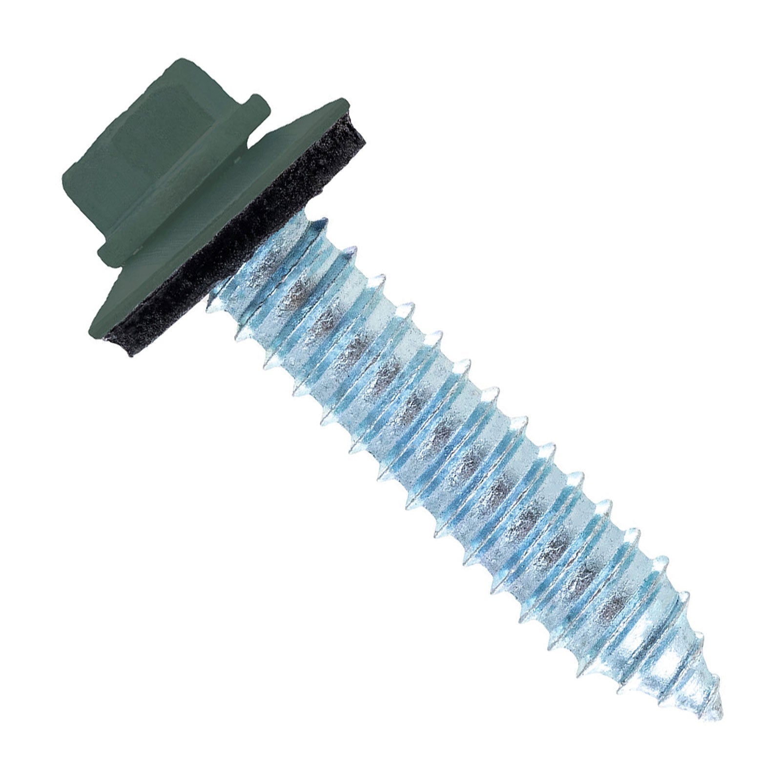 #17 x 1-1/4" Tapping Steelbinder Metal Roofing Screw - Forest Green - Pkg 250