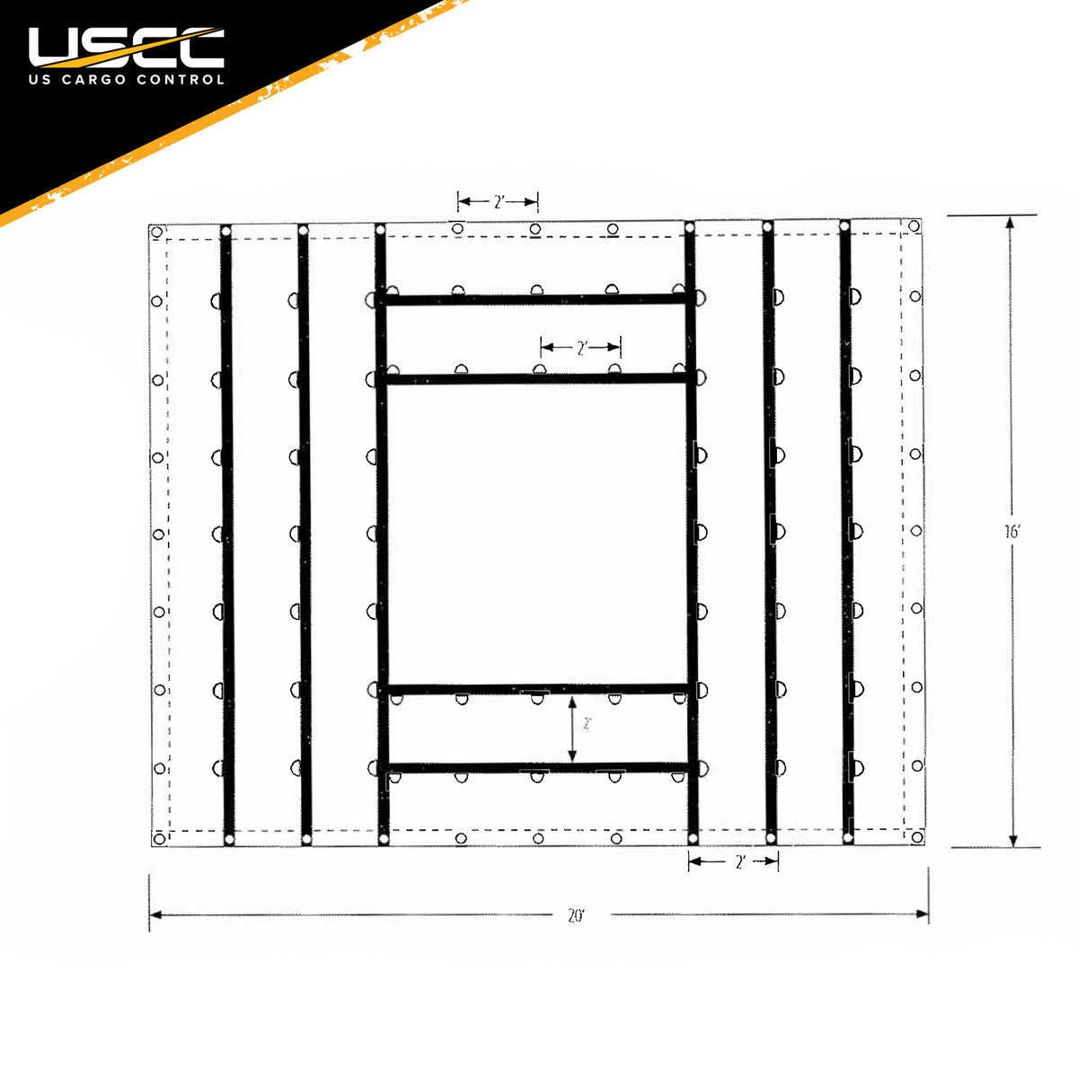 18 oz. 3 Piece Lumber Tarp - 20' x 18' (6' Drop) for all 3 pieces - Black