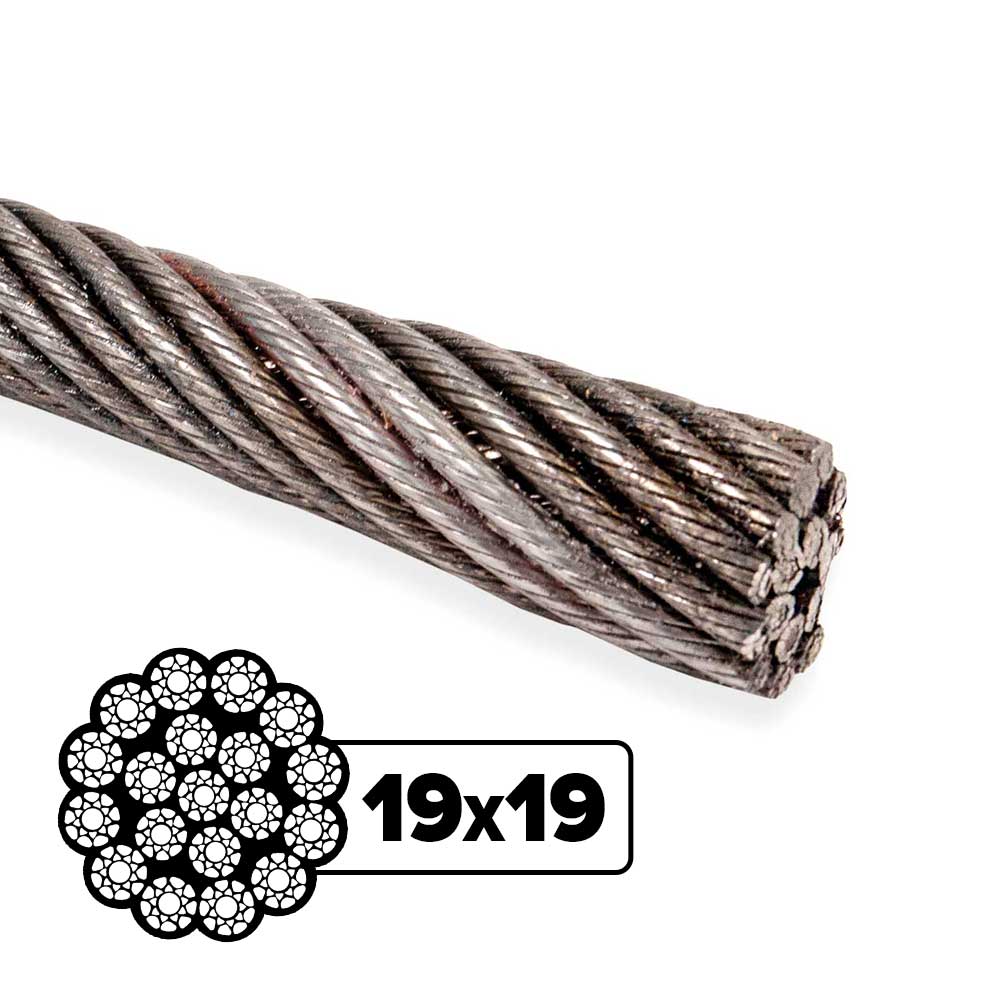 3/4" 19x19 Compacted Rotation-Resistant Wire Rope - EIPS IWRC | 250' Coil