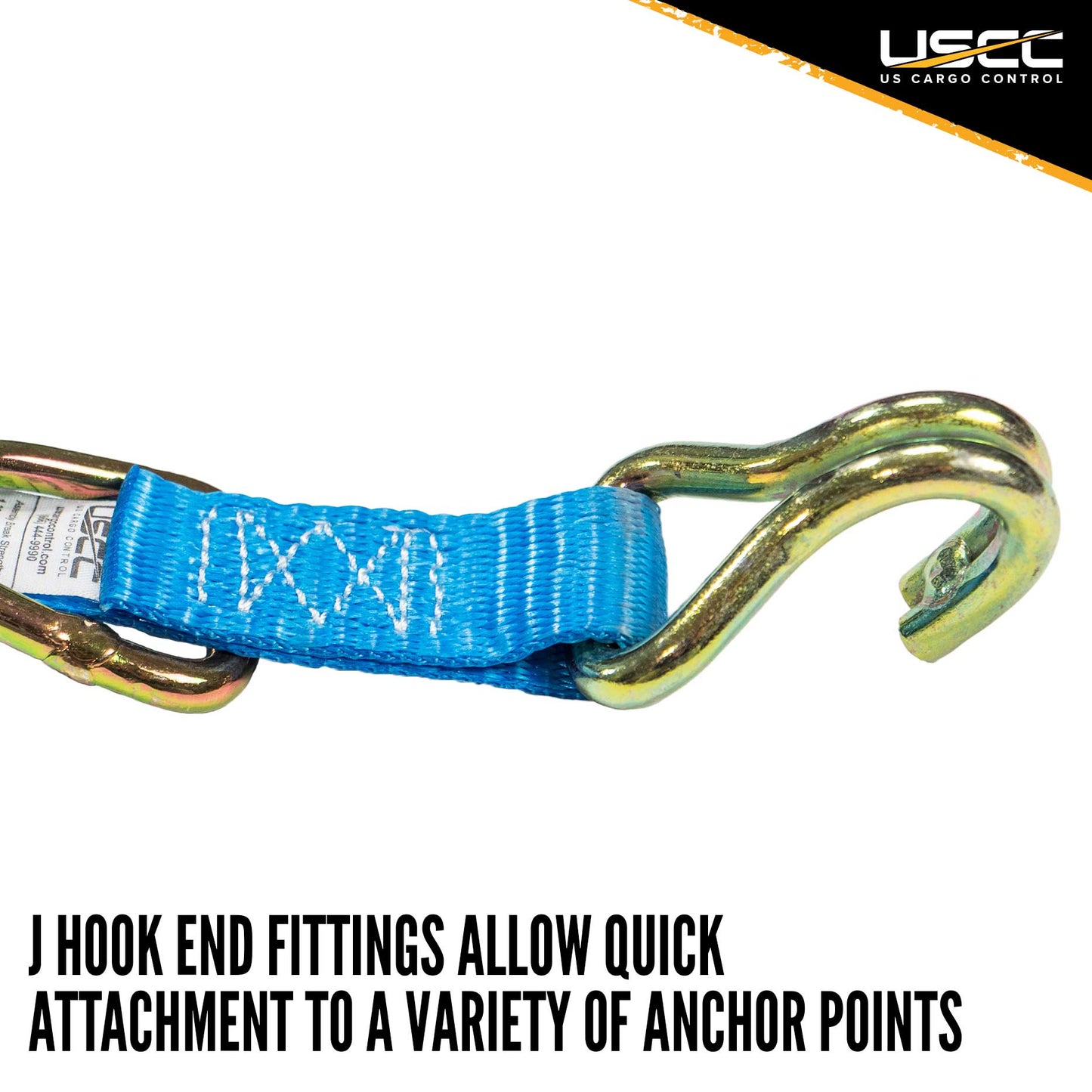1" x 10' Ratchet Strap w/ J-Hook & D-Ring