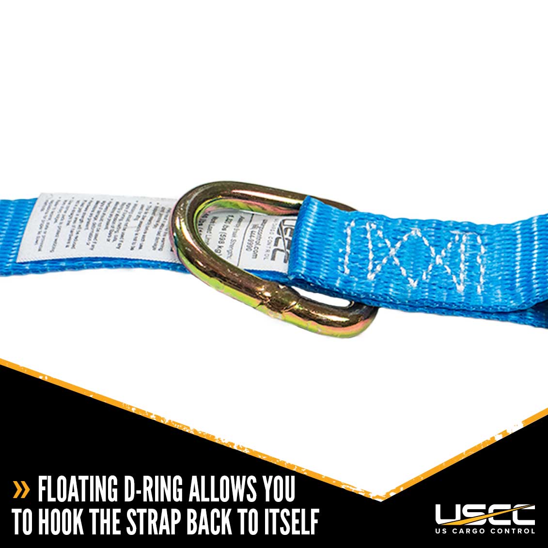 1" x 10' Ratchet Strap w/ J-Hook & D-Ring