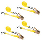1" x 15' Ratchet Strap w/ S-Hook | 4 pack