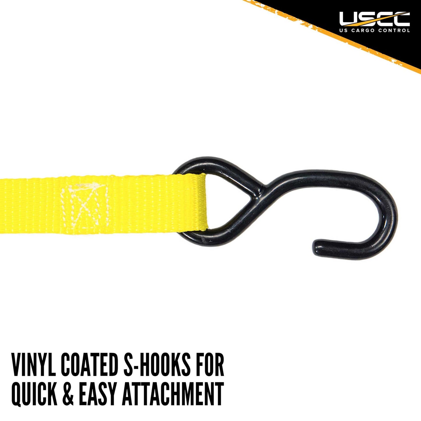 1" x 15' Ratchet Strap w/ S-Hook | 4 pack
