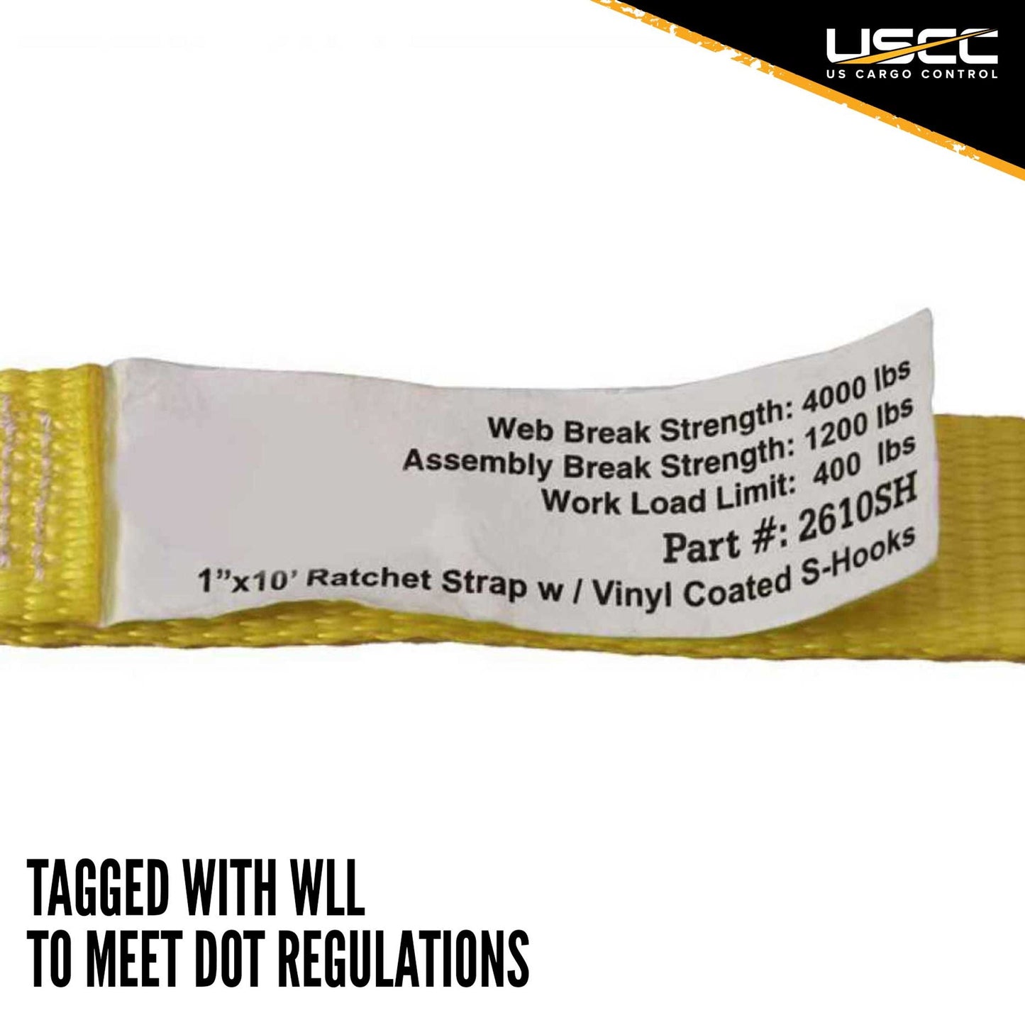 1" x 15' Ratchet Strap w/ S-Hook | 4 pack