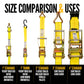 1" x 15' Ratchet Strap w/ S-Hook | 30-Pack