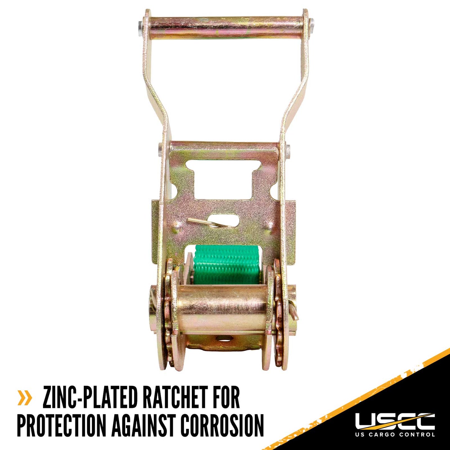 1" x 20' Green Ratchet Strap w/ S-Hook and Keeper
