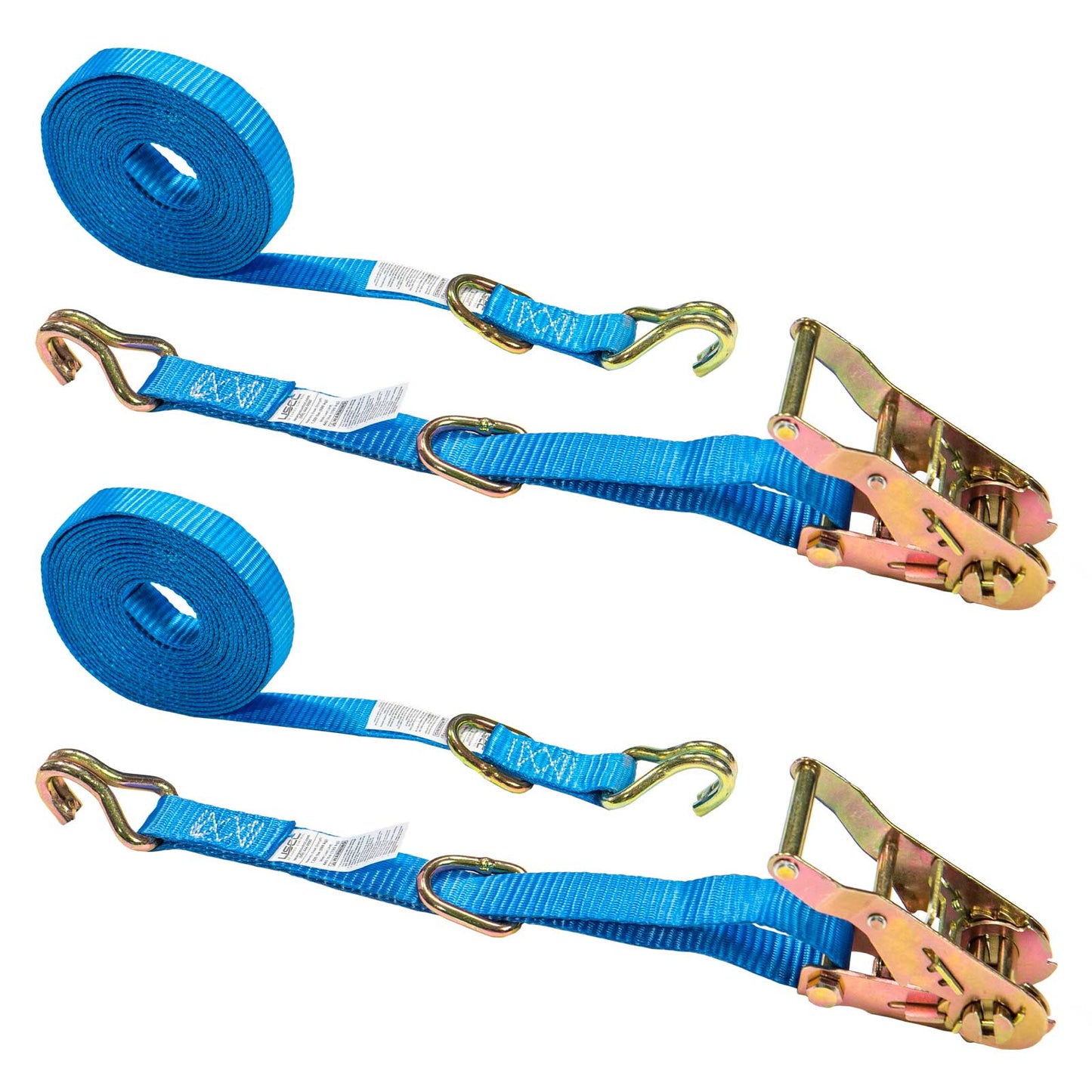 1" x 20' Ratchet Strap w/ J-Hook & D-Ring | 800-Pack (Pallet)