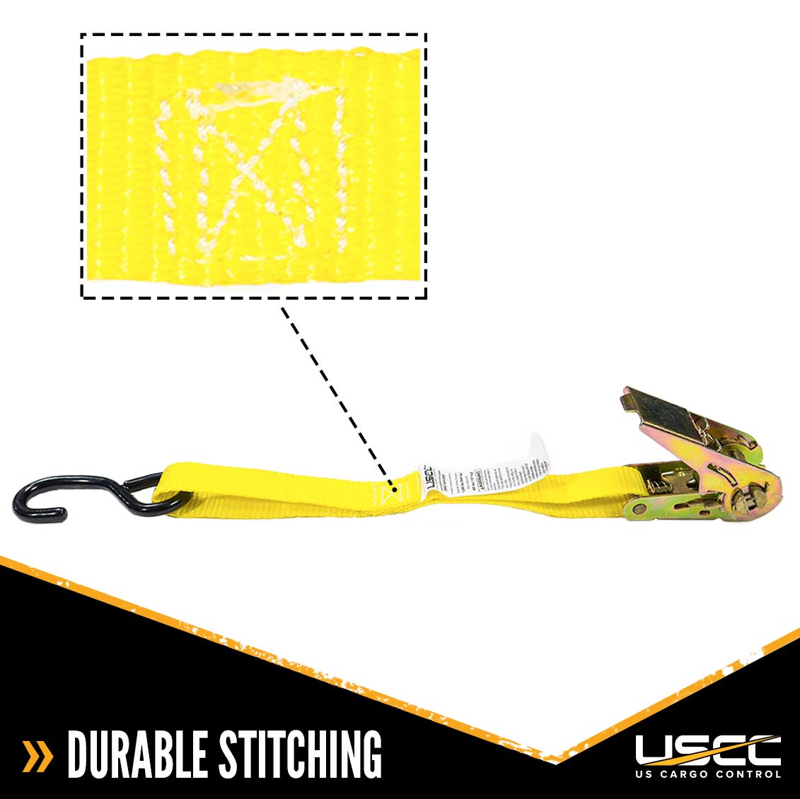 1" x 15' Thumb Ratchet Strap w/ S-Hook