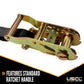1" x 16' Ratchet Strap w/ Vinyl Coated S-Hook | 960-Pack (Pallet)