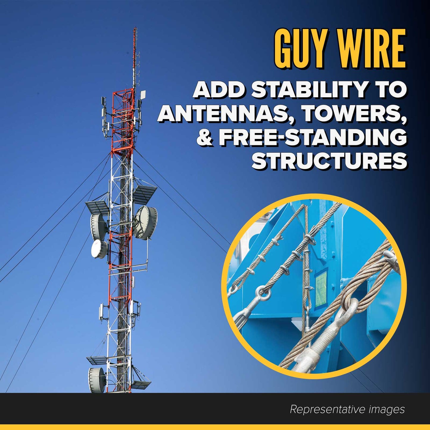 1" guy wire for towers