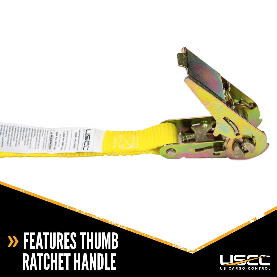 1" x 20' Yellow Endless Ratchet Strap