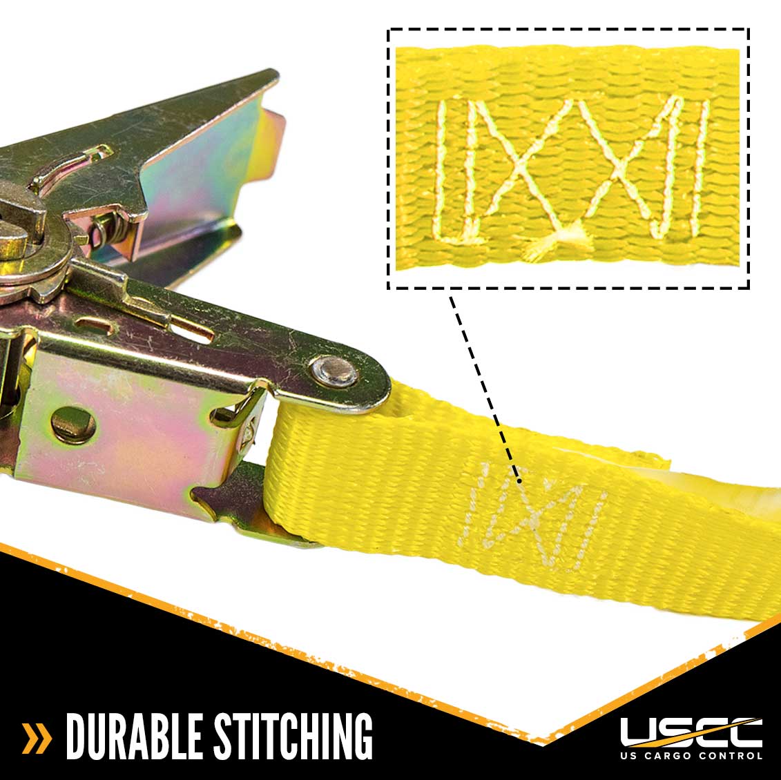 1" x 20' Yellow Endless Ratchet Strap