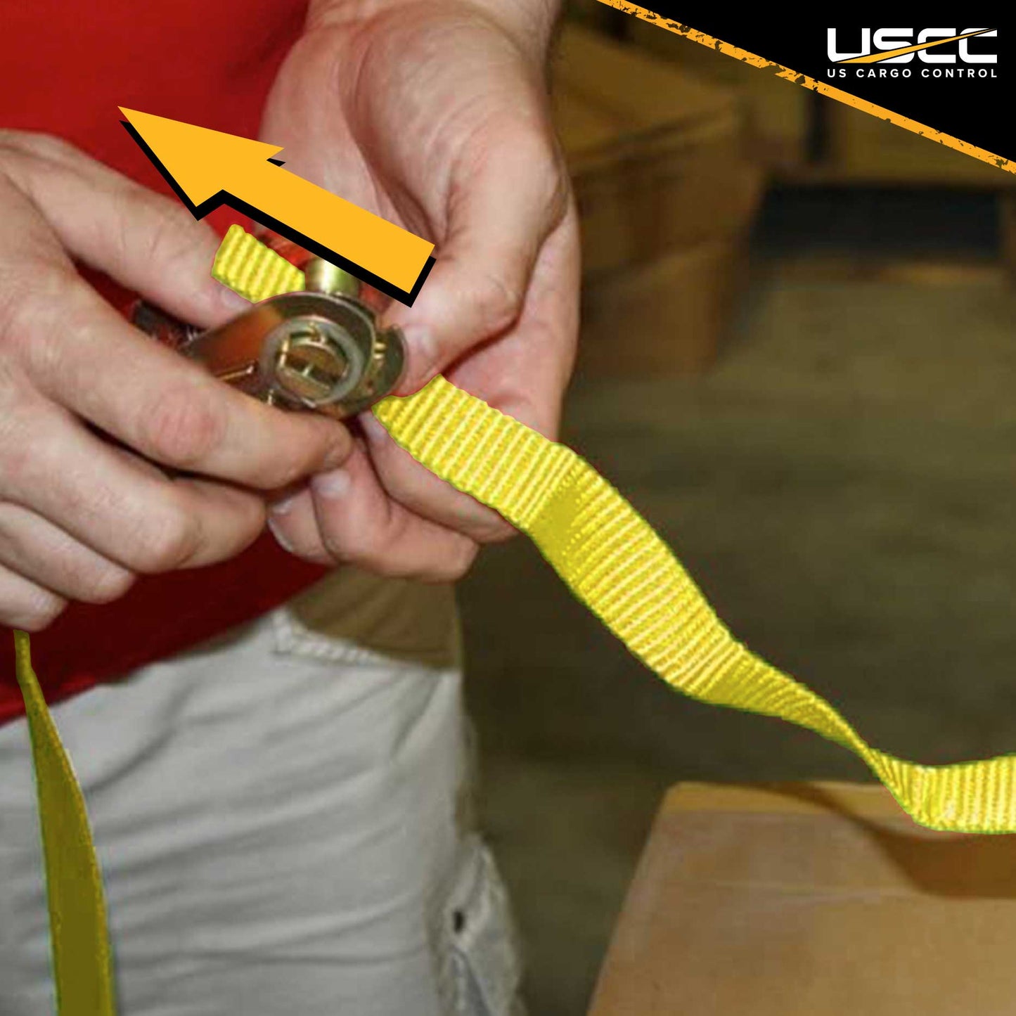 1" x 20' Yellow Endless Ratchet Strap