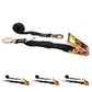 1" x 6' Ratchet Strap w/ Flat Snap Hooks | 4-Pack