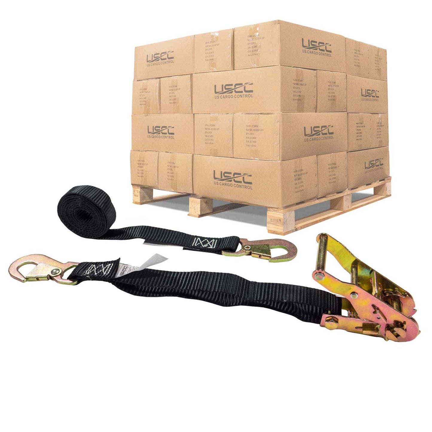 1" x 6' Ratchet Strap w/ Flat Snap Hooks | 1120-Pack (Pallet)
