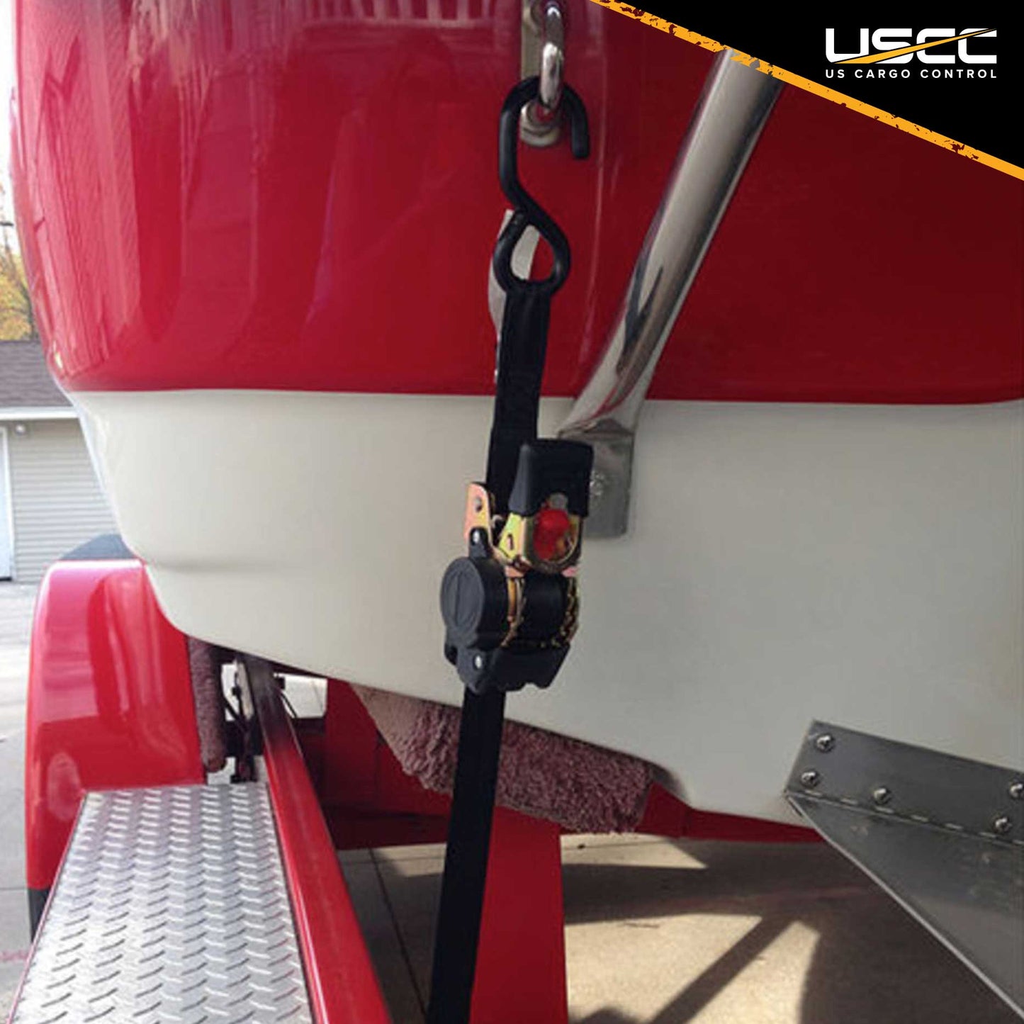 1" x 6' Retractable Ratchet Strap w/ Vinyl Coated S-Hooks and Push Button Release | 2-Pack