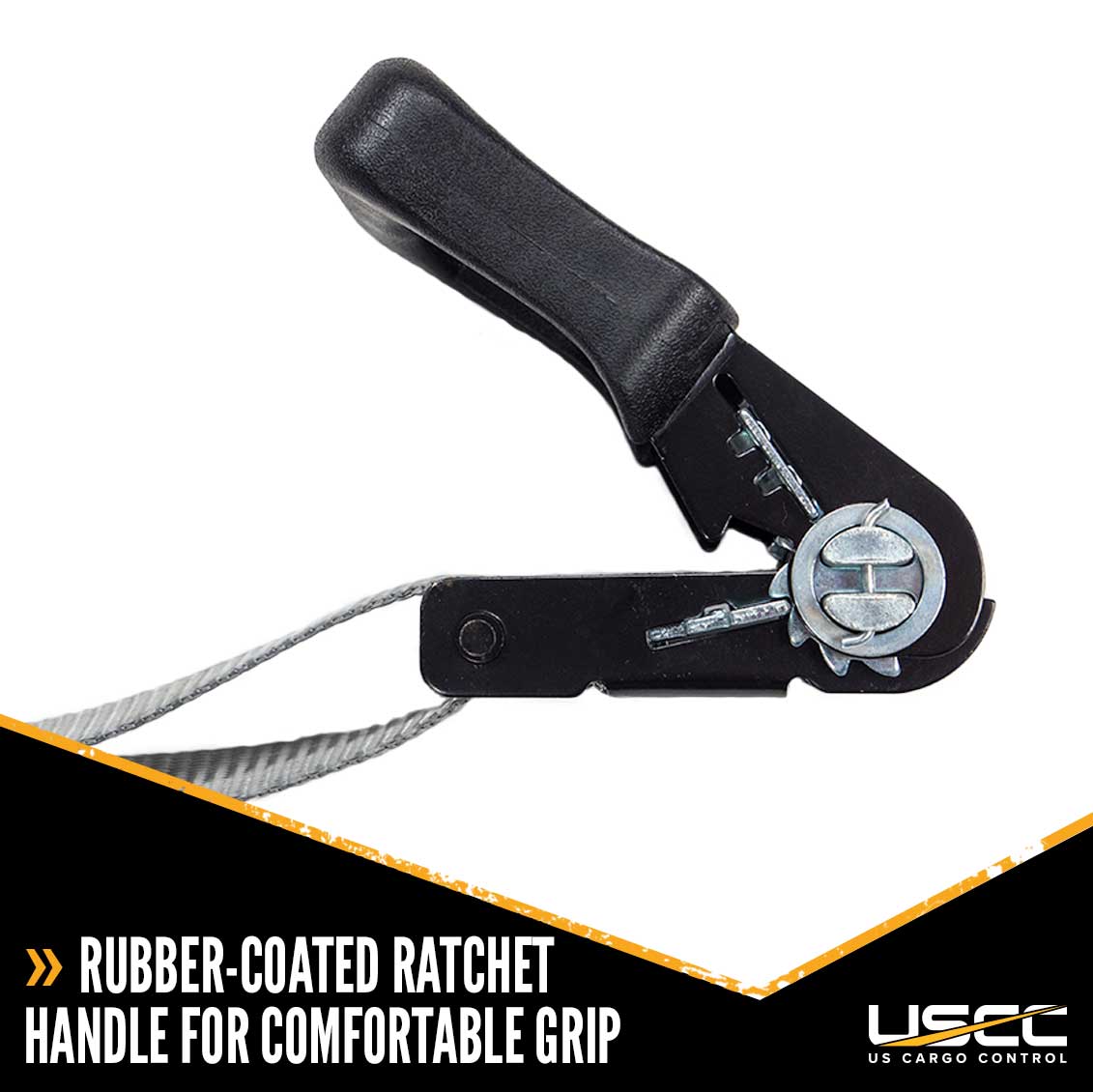1" x 6' Rubber Coated Ratchet Strap w/ Vinyl Coated Wire Hooks - 4 Pack