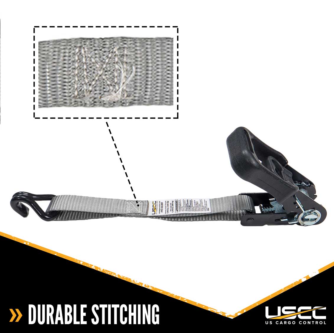 1" x 6' Rubber Coated Ratchet Strap w/ Vinyl Coated Wire Hooks - 4 Pack