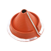 Roofjack Retrofit Round Silicone Pipe Flashing Boot for Metal Roof, Red