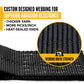 2" x 12' Ratchet Strap with Wire / Double J Hooks | Black | 10-Pack
