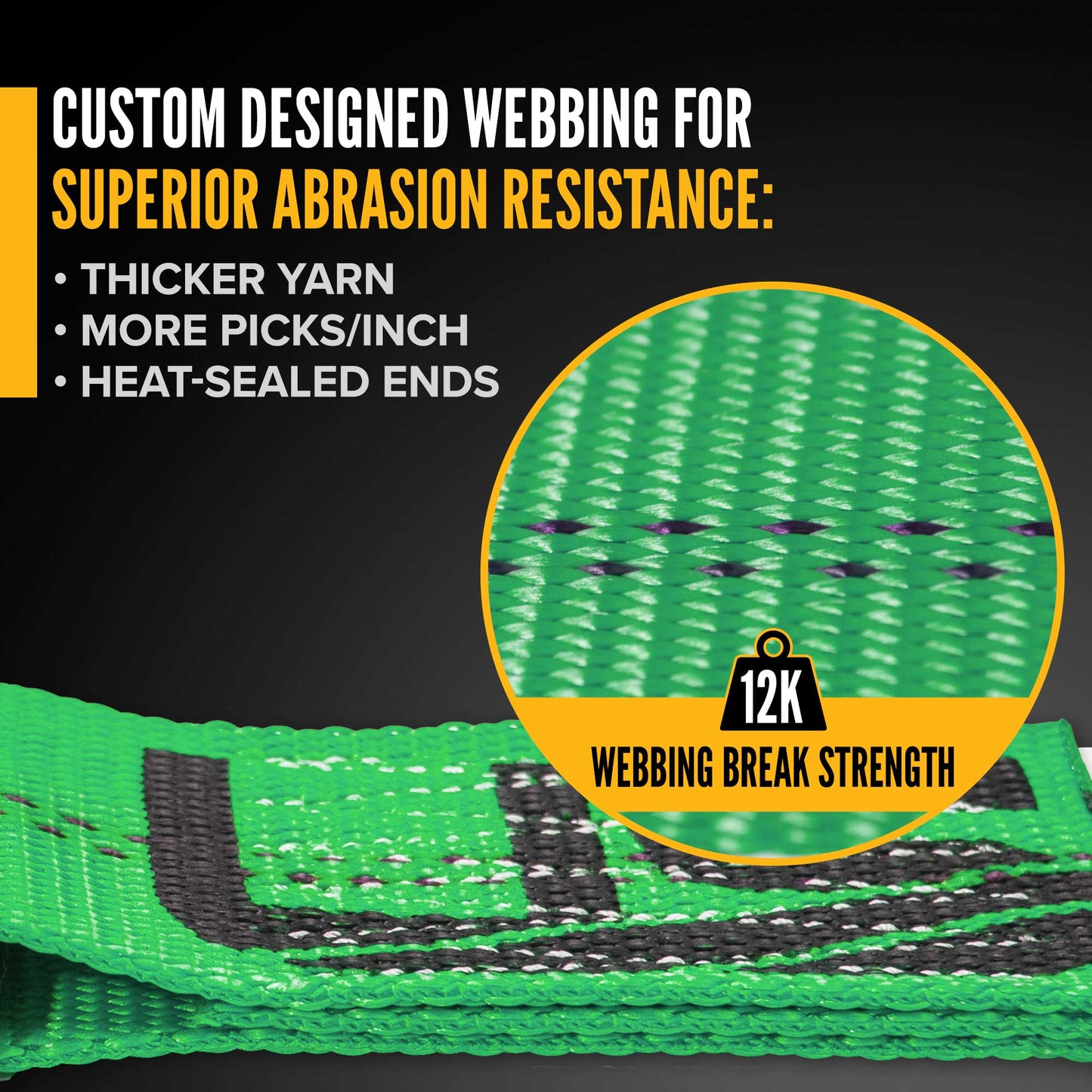 2" x 18' Ratchet Strap with Wire / Double J Hooks | Green | 2-Pack