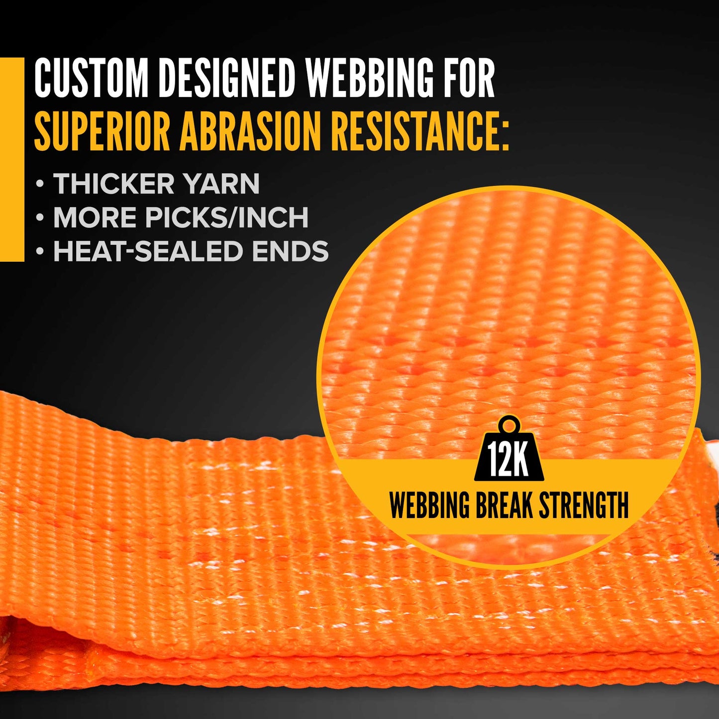 2" x 30' Ratchet Strap with Flat Hooks | Orange | 320-Pack (Pallet)
