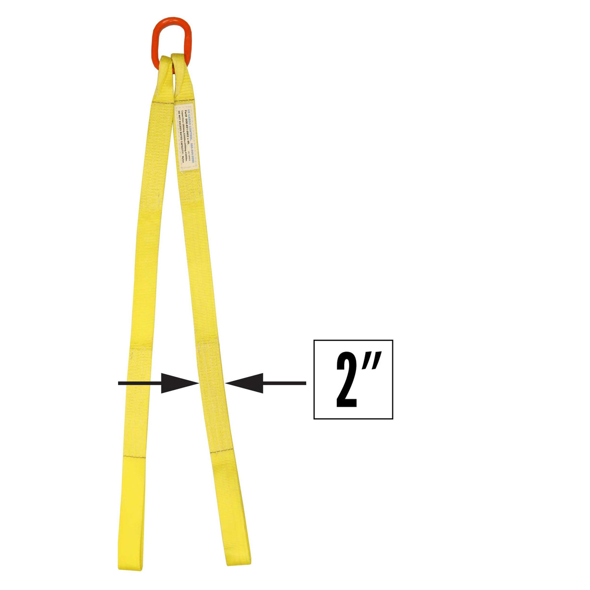 2"x3' (2 ply) Double Leg Nylon Sling w/ Master Link & Sewn Loop
